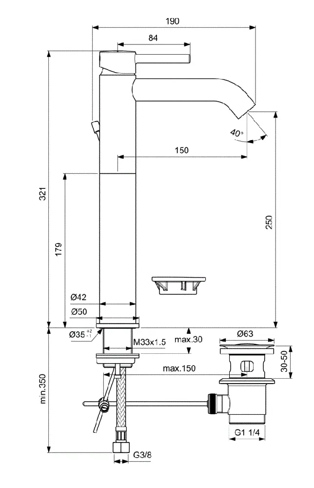 Смеситель для раковины Ideal Standard Ceraline BC194AA хром