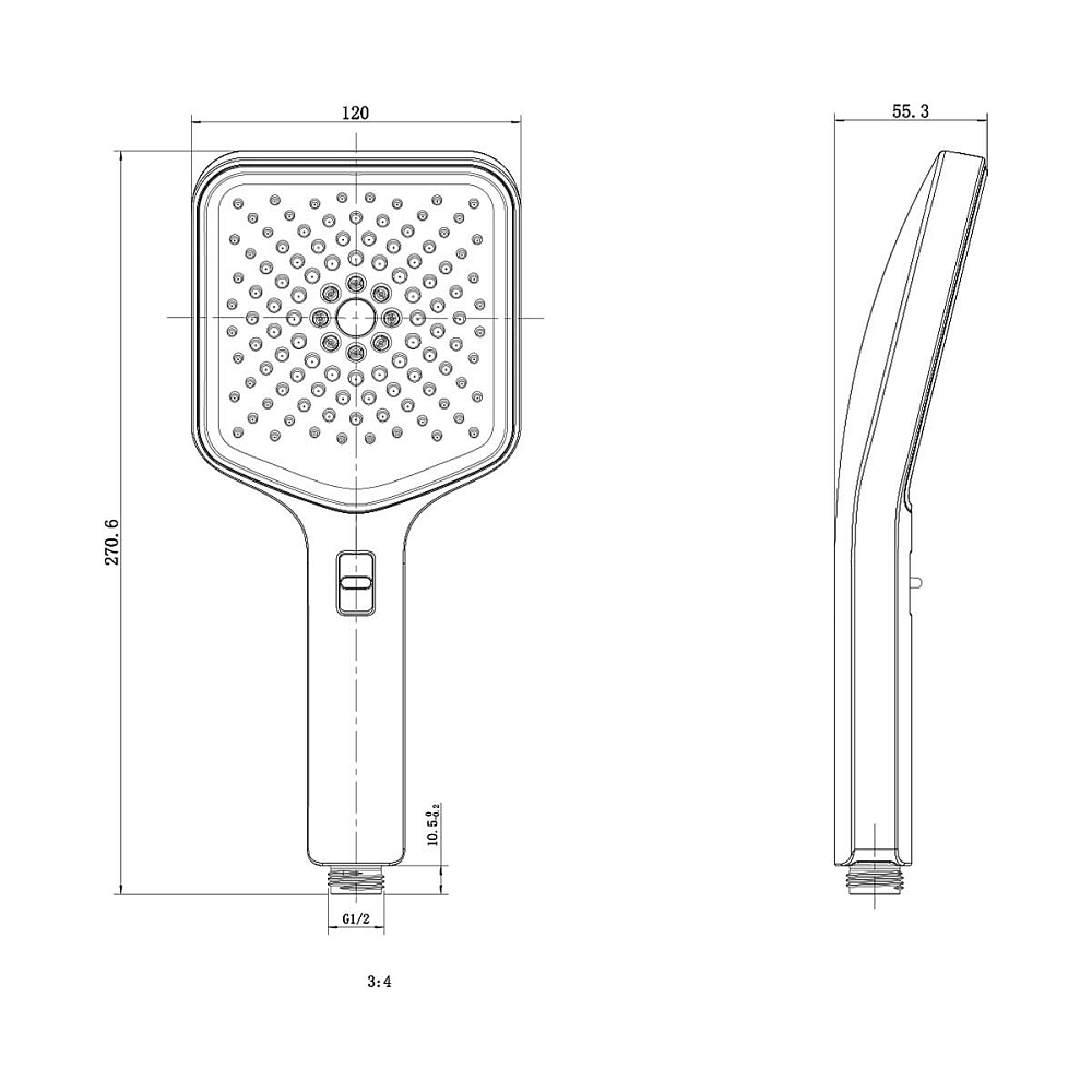 Ручной душ со шлангом Vincea Inspire VSHN-3I4HMB, черный