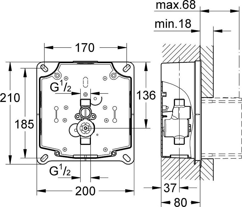 Скрытая монтажная часть Grohe Rapido U 38787000