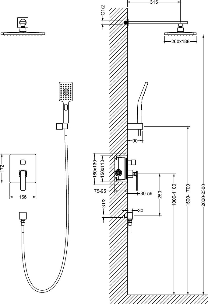 Душевая система Timo Selene SX-4319/00SM, хром