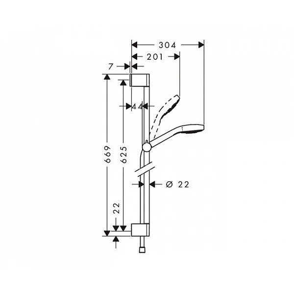 Душевой комплект Hansgrohe, хром, 71400000/71070000/26584400