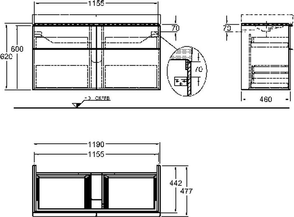 Тумба под раковину 120 см Geberit iCon 840422000, серый