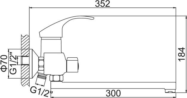 Смеситель для ванны с душем Accoona A7106, хром