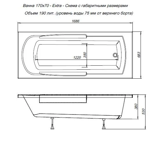 Акриловая ванна Aquanet Extra 203931 белый