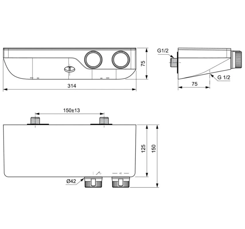 Смеситель для душа Ideal Standard Ceratherm A7329AA хром, белый