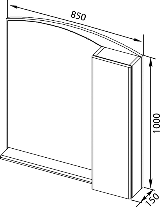 Зеркало-шкаф Aquanet Асти 85 белый