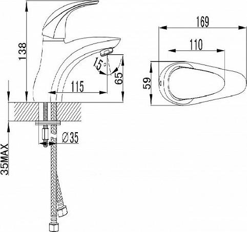 Смеситель для раковины Iddis Leaf LEASB00i01, хром