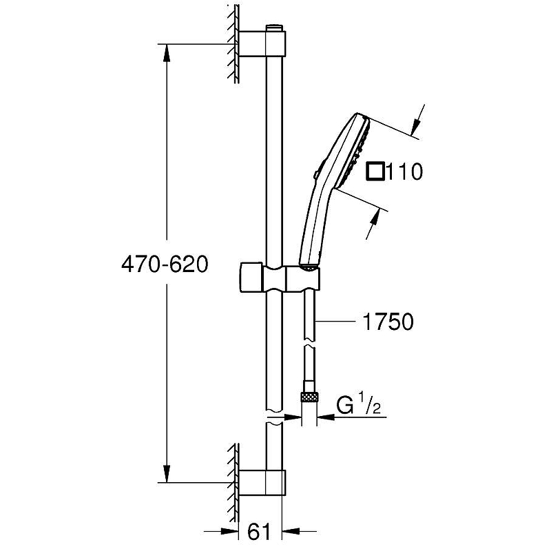 Душевой гарнитур Grohe Tempesta 26748003 хром