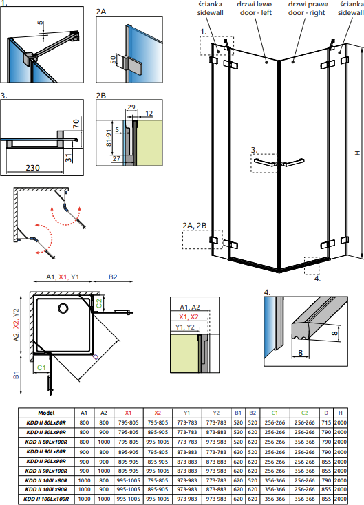 Боковая стенка 33 см Radaway Arta KDD II 386172-03-01L стекло прозрачное