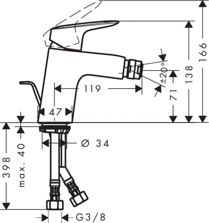 Смеситель для биде Hansgrohe Logis 71205000, хром