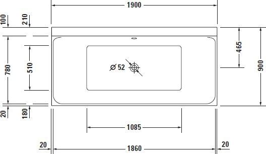 Акриловая ванна Duravit P3 Comforts 190х90 700378