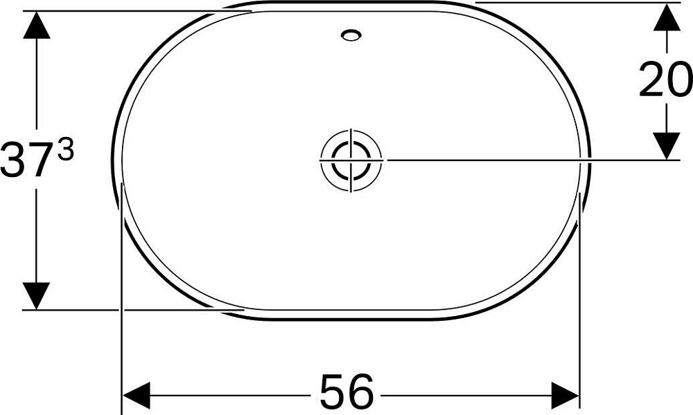 Раковина встраиваемая 40x60 см Geberit VariForm 500.729.01.2 с отверстием перелива, белый