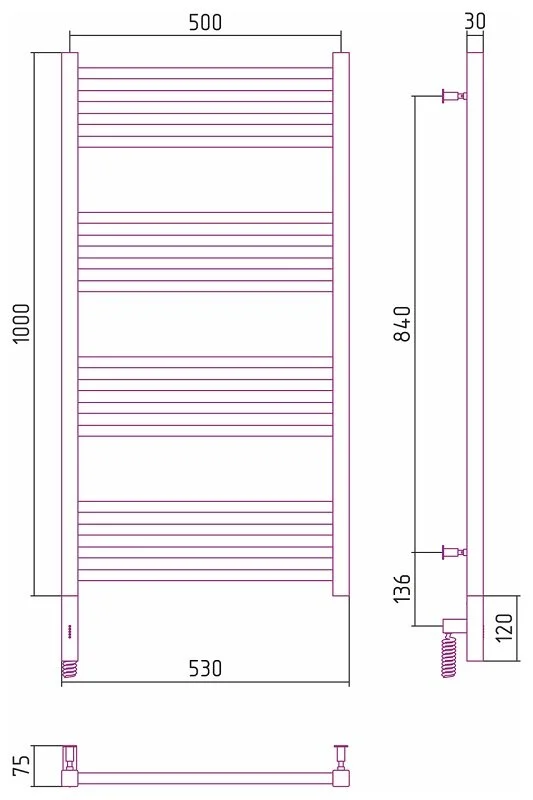 Полотенцесушитель электрический Сунержа Модус 3.0 30-5700-1050 белый