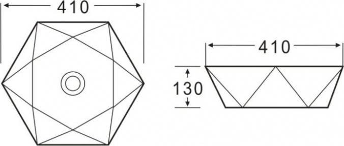 Раковина накладная 41 см Belbagno BB1344A