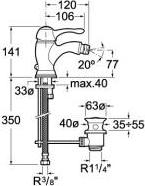 Смеситель для биде Roca Modena 5A6033C00