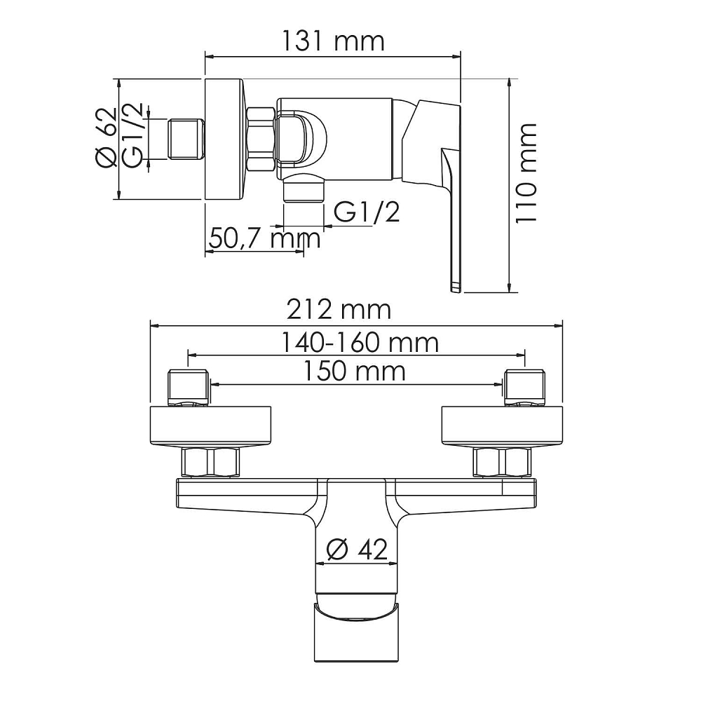 Смеситель Wasserkraft Dill 6102 для душа, хром