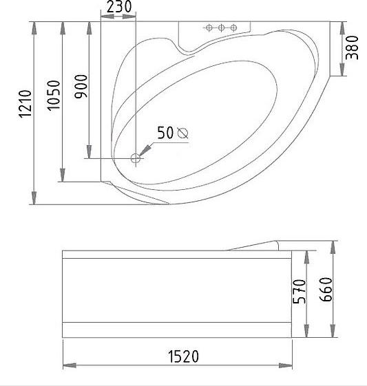 Акриловая ванна Gemy 152х121 G9003 B L