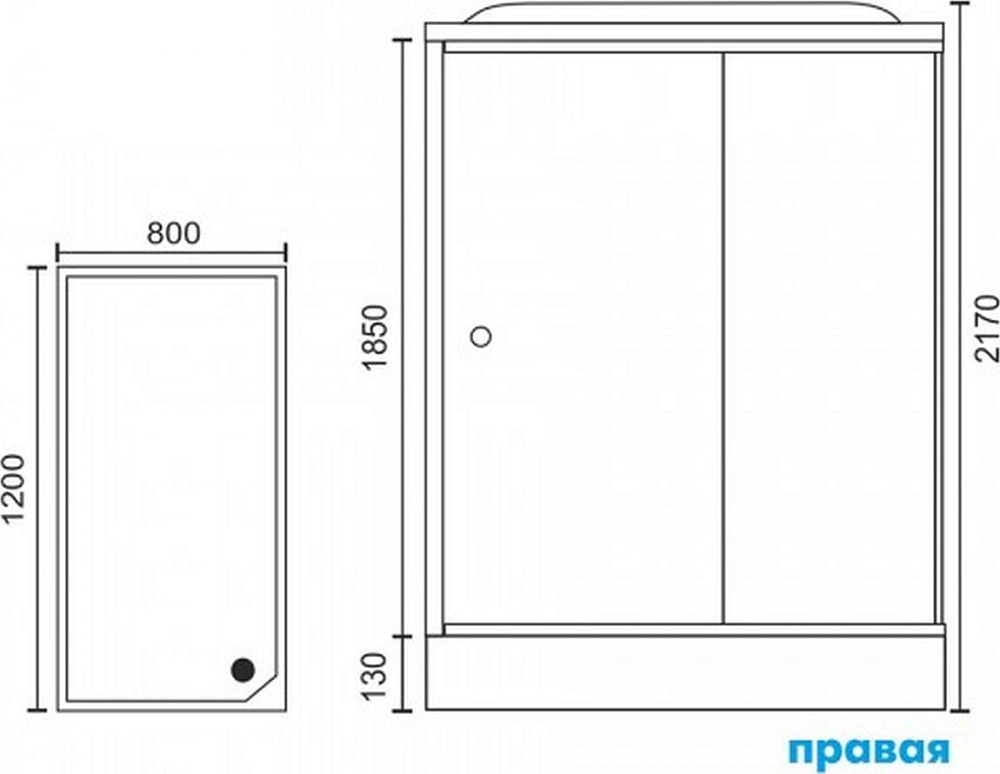 Душевая кабина 120х80 см Royal Bath HP RB8120HP6-WT-R стекло прозрачное