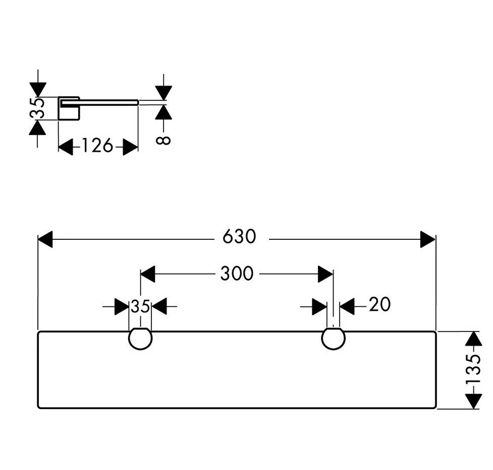 Полка Axor Uno 41550000 хром