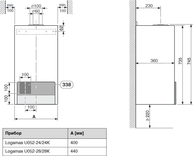 Газовый котел Buderus Logamax U052-28K (28 кВт)