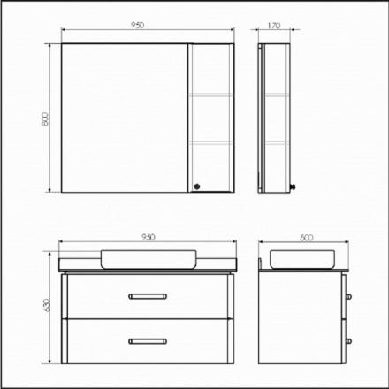 Зеркало-шкаф Comforty Амстердам-95 00004143986, белый