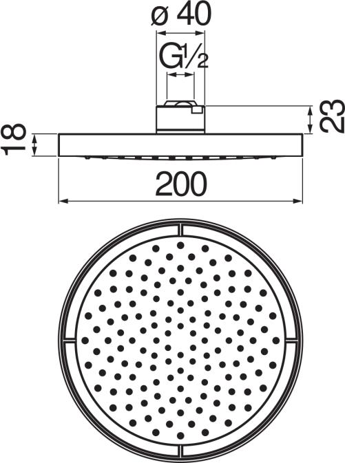 Верхний душ Nobili AD139/10CBM, черный матовый