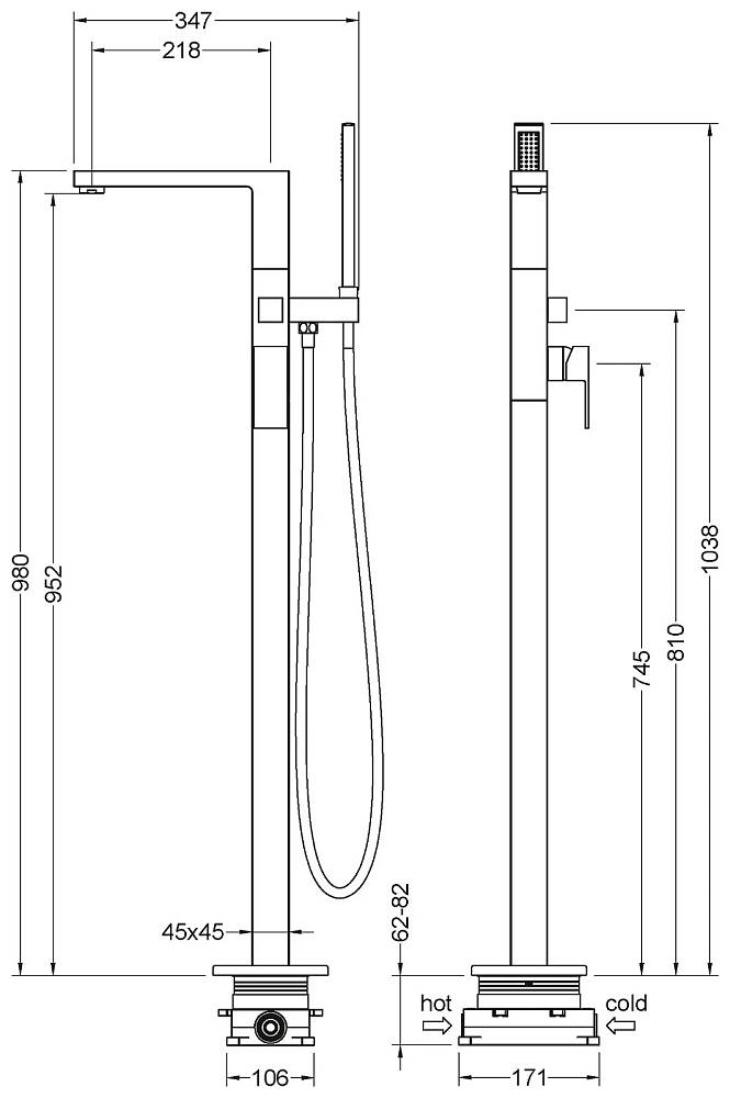 Смеситель для ванны и душа Timo Selene 2210/03Y-CR черный