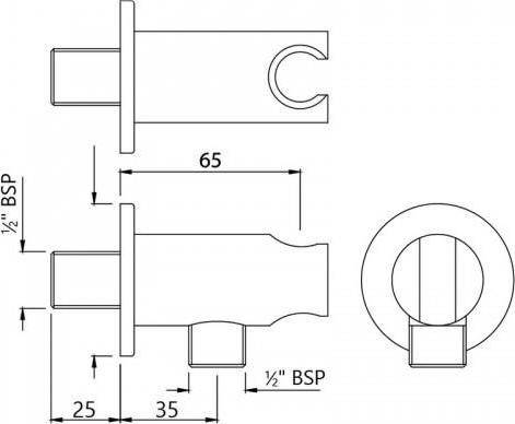 Шланговое подключение Jaquar Shower SHA-CHR-566R хром