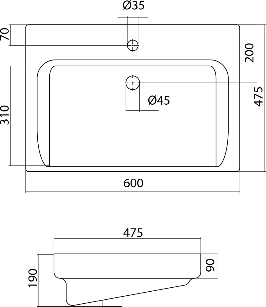 Раковина Santek Тигода 1WH302082 60 см.