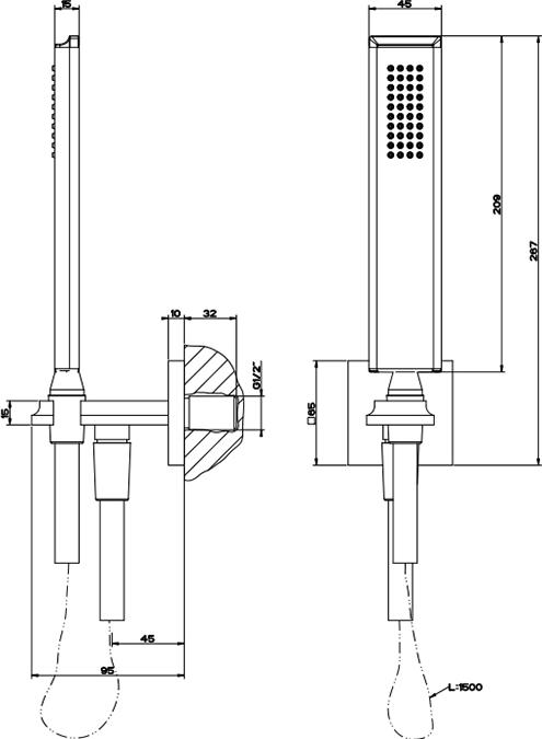 Душевой гарнитур Gessi Eleganza 46127#087, шлифованное золото