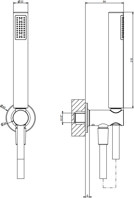 Душевой гарнитур Gessi Inciso 58123#246, золото