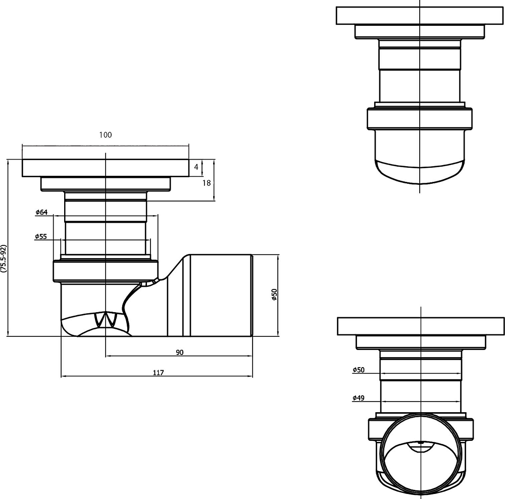 Душевой трап Magdrain C0G50-GY(3.0)L