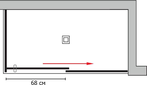 Душевой уголок GuteWetter Slide Rectan GK-863A правая 150x70 см, стекло бесцветное, профиль хром