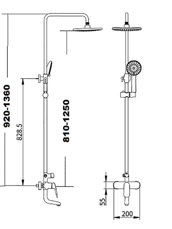 Душевая система Savol SK-H7401 хром