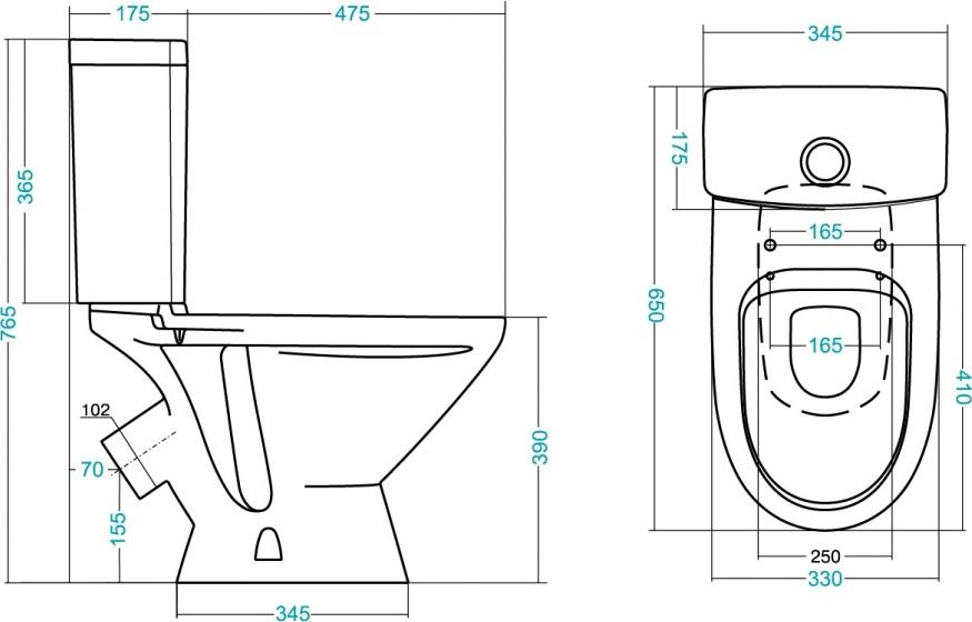 Унитаз-компакт Santek Лига 1WH302197 с крышкой-сиденьем стандарт