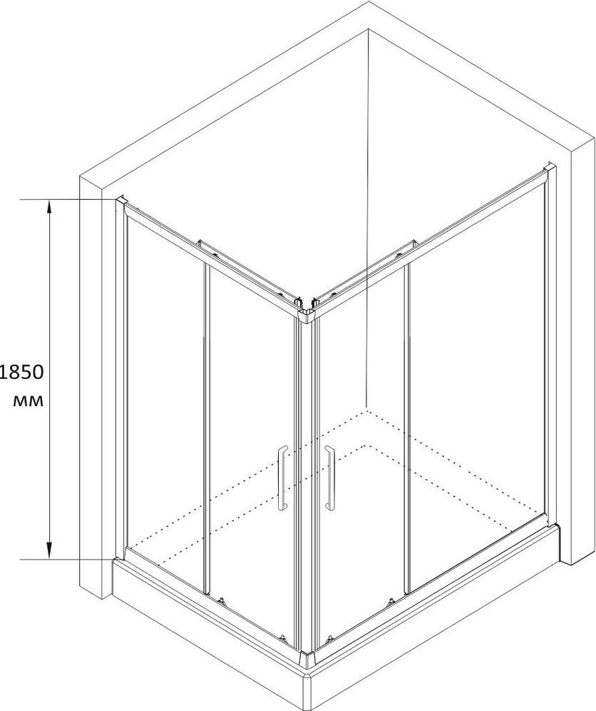 Душевой уголок RGW Classic CL-44-B (885-900)x(1185-1200)x1850, профиль черный