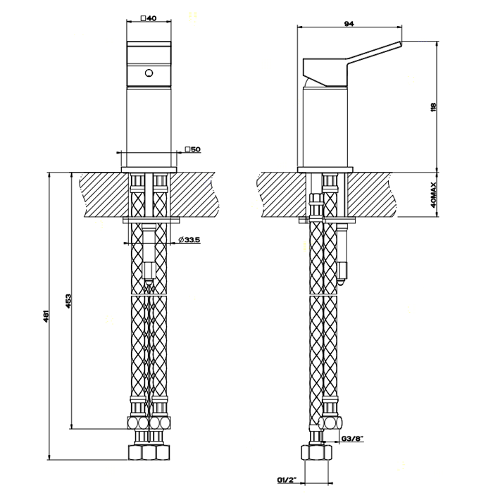 Рычаг удаленного управления Gessi Rettangolo K 53047#031, хром