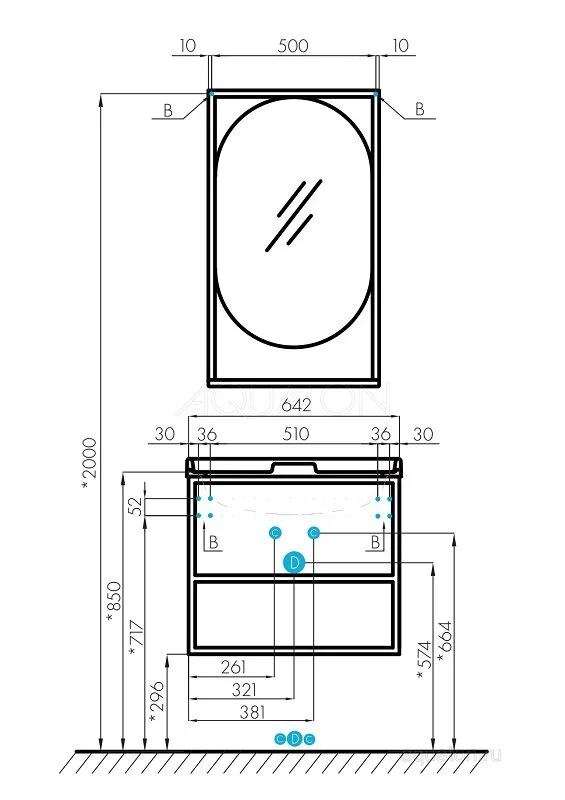 Зеркало Aquaton Лофт Фабрик 1A242502LTDU0 коричневый