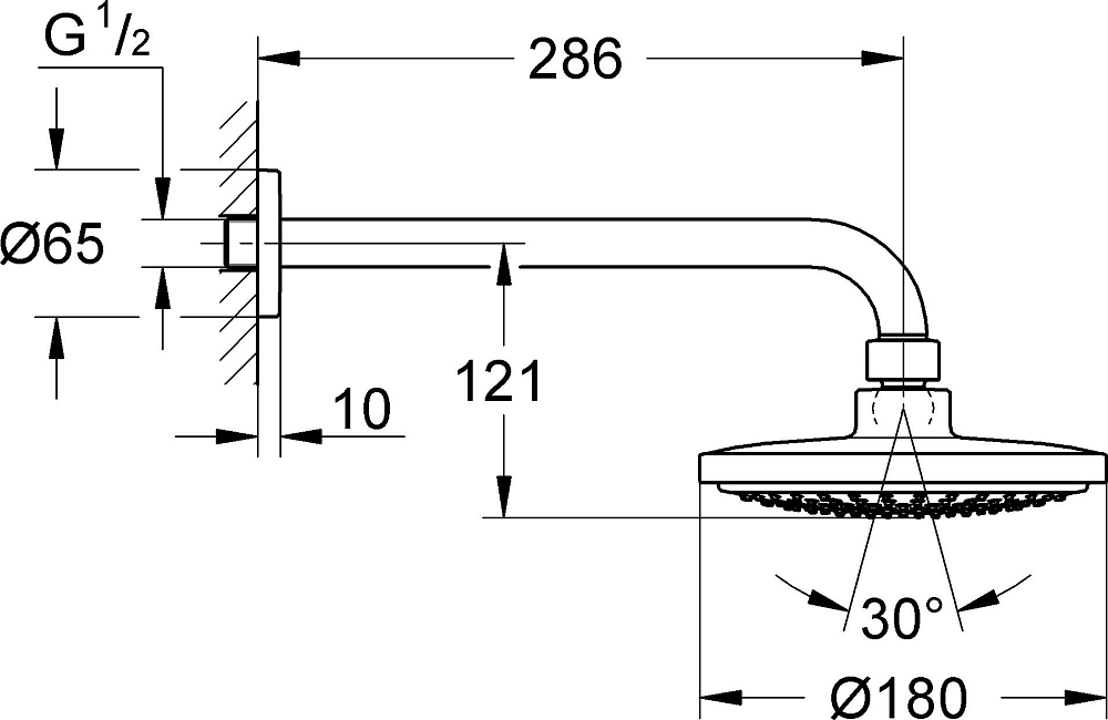 Верхний душ Grohe Euphoria Cosmopolitan 180 26072000