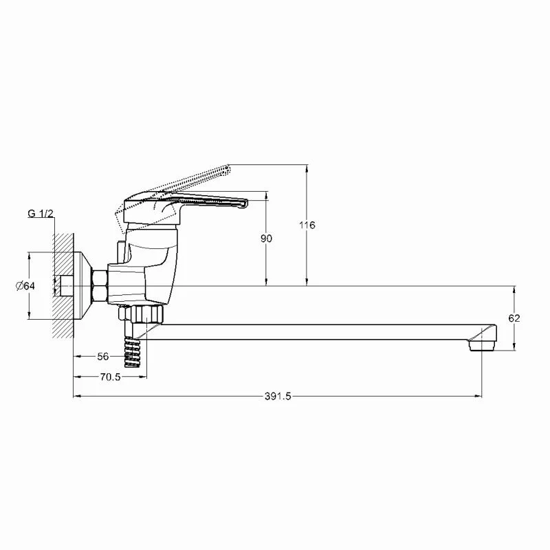 Смеситель для ванны с душем Solone Sit SIT7-A182 хром