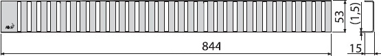 Решётка AlcaPlast Line 850M матовая