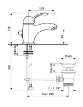 Смеситель для раковины Emmevi Melody 11003CR хром