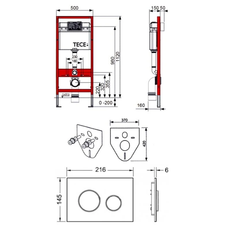 Инсталляция Tece с безободковым унитазом Gustavsberg Hygienic Flush 5G84HR01, сиденье микролифт, комплект 399379