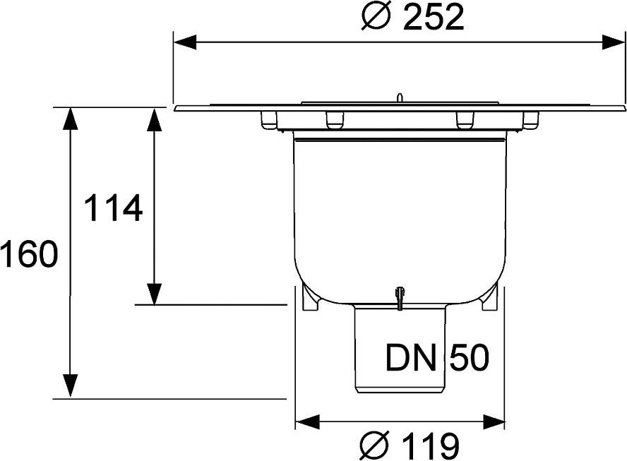 Сифон для душевого лотка Tece Drainpoint S 3601600 вертикальный