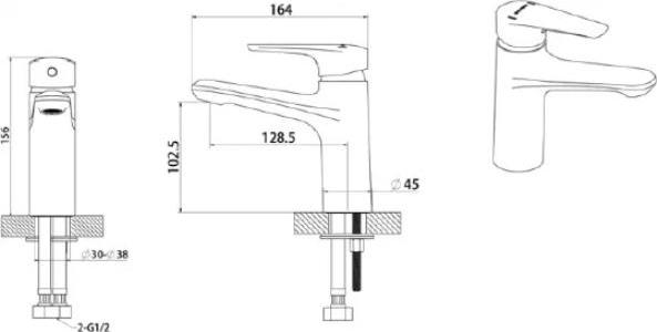 Смеситель Bravat Arden F1351385CP-RUS для раковины