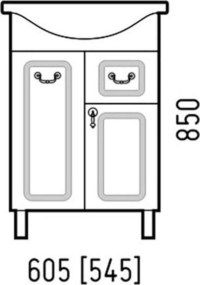 Тумба под раковину Corozo Элегия Ретро 60 Z1 SD-00000010 Белая