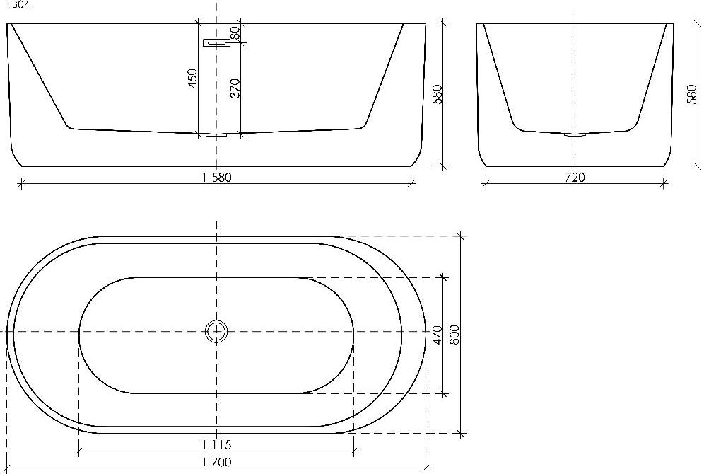 Акриловая ванна Sancos Fiori 170x80 FB04, белый