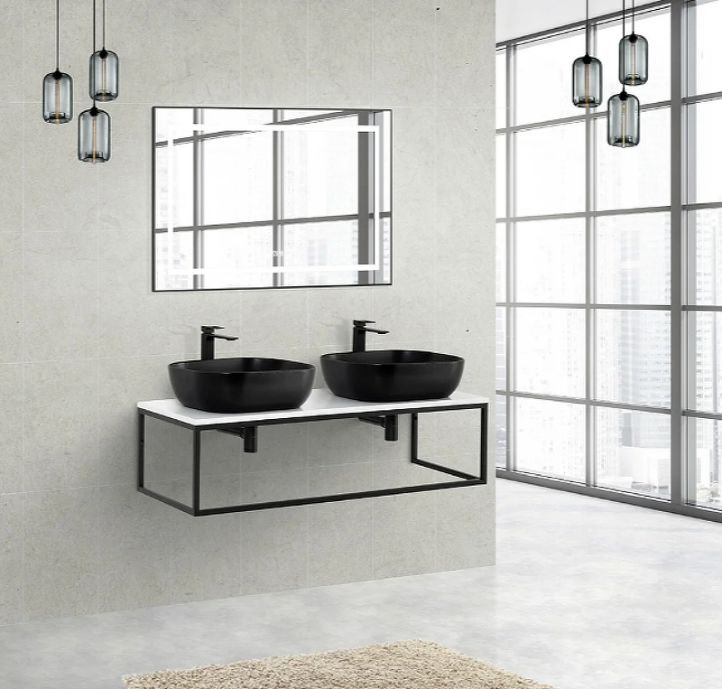 Консоль для раковины BelBagno Etna-Kraft EK-140-ST 140 см, черный матовый