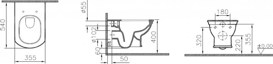 Подвесной унитаз VitrA Valarte 7805B003-0075 безободковый