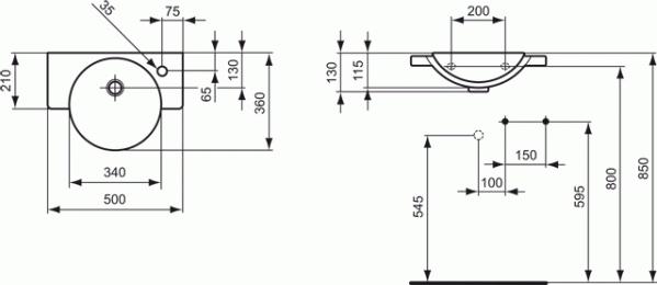 Раковина 50 см Ideal Standard Venice K084001